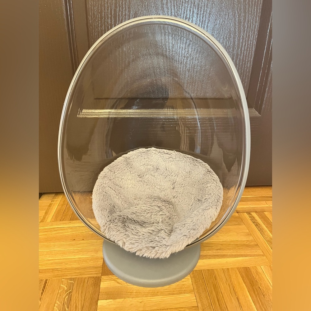My Life Clear Swivel Egg Chair with Gray Cushion (Suitable for 18 inch Dolls)